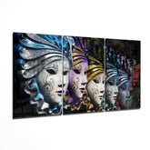 Venetian Masks Mega Glass Wall Art.